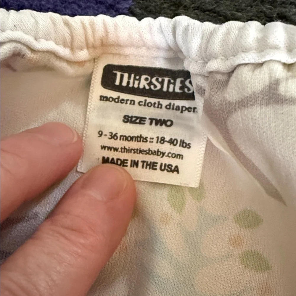 Thirsties diaper cover, GUC, size Two, Snap closure, adjustable snaps